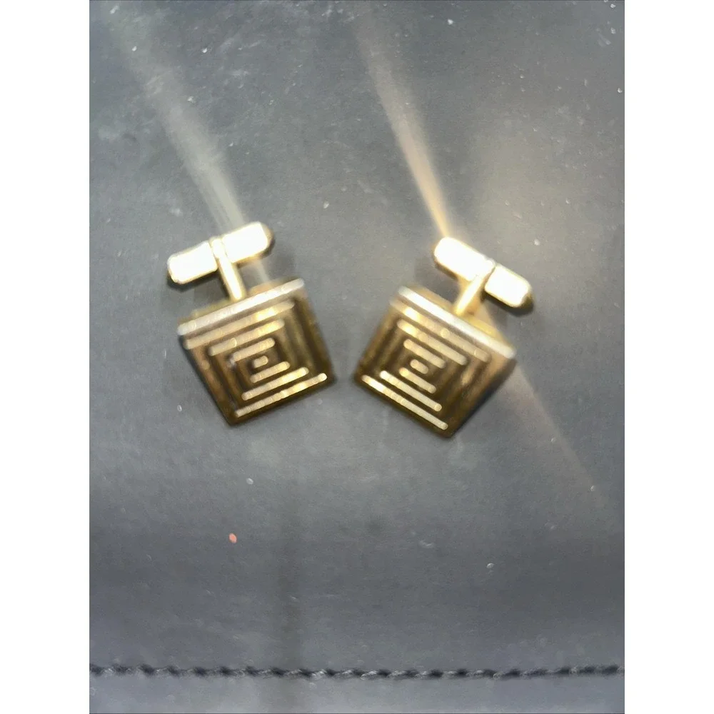 Vintage Goldtone‎ Swank Maze Infinity Cufflinks